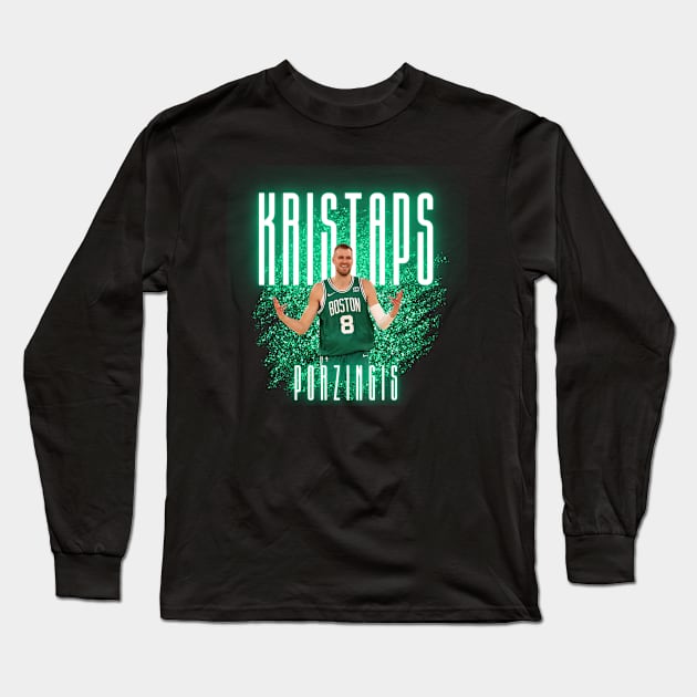 Kristaps  Porzingis Long Sleeve T-Shirt by bynugraha